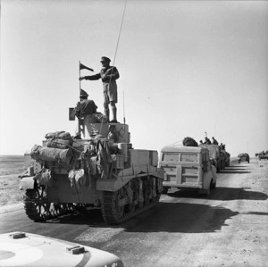 Paton, H fl 1942 (Photographer) : Bernard Cyril Freyberg scanning the desert from his tank during the World War 2 campaign in Egypt