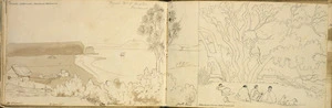 [Ashworth, Edward] 1814-1896 :Tamaki Settlements, Auckland, New Zealand. Harbour shore, New Zealand [1844]