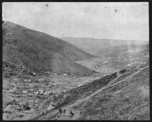 Overlooking gold miners camps in Gabriels Gully, Clutha district
