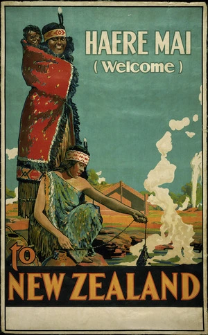 [New Zealand. Department of Tourist and Health Resorts] :Haere mai (Welcome) to New Zealand. By authority W A G Skinner, Government Printer, Wellington. [1930s].