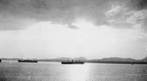 Ships at anchor off ANZAC Cove, Gallipoli, Turkey