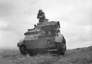 World War II tank of the New Zealand Divisional Cavalry during Second Echelon manoeuvres in England
