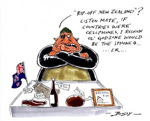 "'Rip-off New Zealand'? Listen mate, if countries were cellphones, I reckon ol' Godzone would be the iPhone 4... er..." 19 July 2010