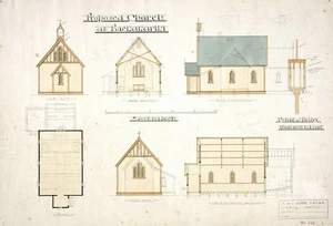 Clere, Frederick de Jersey, 1856-1952 :[Plan of] proposed church at Paekakariki. 8.5.[19]08.