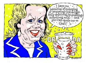 Hodgson, Trace, 1958- :"I have no intention of endorsing or promoting this delightfully delicious, lip-smacking nutrious milk..." 9 March 2014