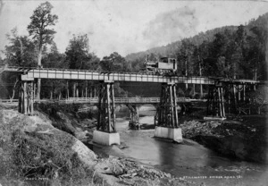 Scene at Stillwater, Westland, with bridges and river