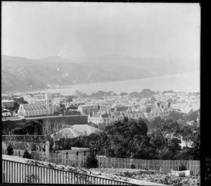 Creator unknown :Photograph overlooking Thorndon, Wellington