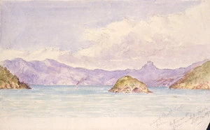 [Barraud, Charles Decimus], 1822-1897 :View of Castle Rock from entrance to Coromandel Harbour. Sept. 14, 1874