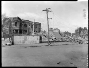 1931 Hawke's Bay earthquake, unidentified street location, collapsed and damaged church building