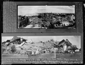 1931 Hawke's Bay earthquake, two photographs taken after the earthquake, Napier