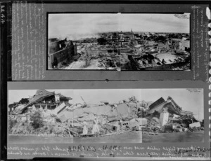 1931 Hawke's Bay earthquake, two photographs taken after the earthquake