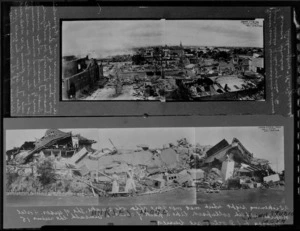 1931 Hawke's Bay earthquake, two of photographs taken after the earthquake, Napier