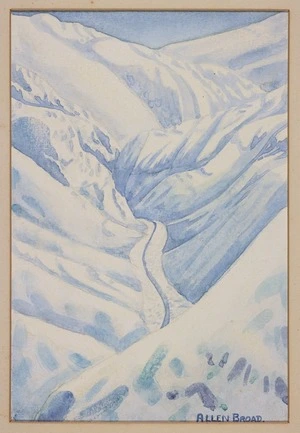 Broad, Allen Aubrey Augustin Evelyn, 1918-1996 :[Snow-bound ravine of the Apennines. 1944?]