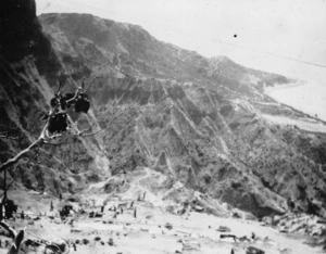 View of mountain spurs and beaches, Gallipoli, Turkey