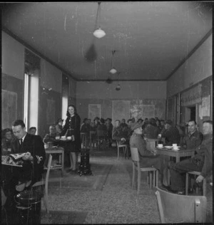 Officers lounge, New Zealand Forces Club, Bari, Italy, during World War 2