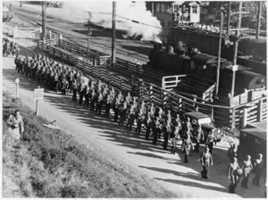 United States troops marching at Paekakariki