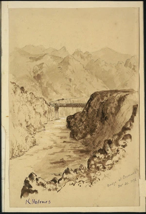 Holmes, Katherine McLean, 1849-1925 :Bridge at Cromwell, Dec 20, 1872.