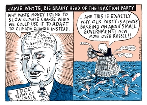 Murdoch, Sharon Gay, 1960- :Jamie Whyte, big brainy head of the inaction party. 2 April 2014