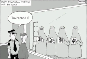 Ekers, Paul, 1961-:Police Association concern over burkas. 6 April 2006