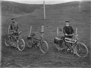 Men with motor cycles, Paekakariki Hill