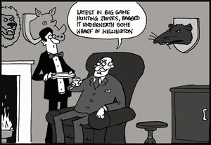 Ekers, Paul, 1961-:"Latest in big game hunting Jeeves..." 7 November 2011