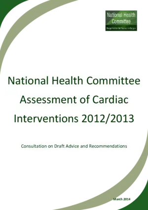 National Health Committee assessment of cardiac interventions 2012/13 : consultation on draft advice and recommendations.