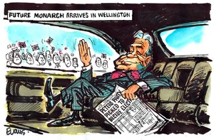 Evans, Malcolm Paul, 1945- :Future Monarch Arrives in Wellington. 6 April 2014
