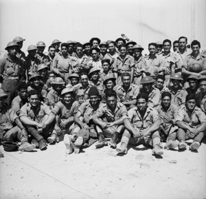 Maori Battalion at a transit camp in Egypt