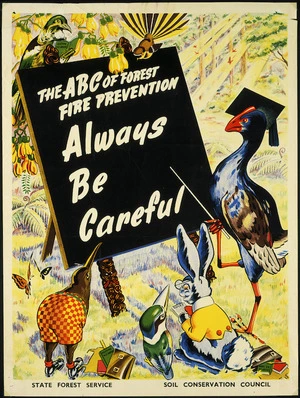 New Zealand. State Forest Service :The ABC of forest fire prevention. Always Be Careful! / State Forest Service, Soil Conservation Council. [1940s?]