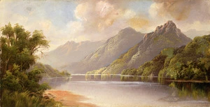 Kirkwood, Henry William 1854-1925 :[Lake and mountain scene, South Island. ca 1900]