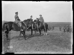The Prince of Wales at a review of New Zealand troops in Beauvois, World War I