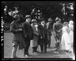 Massey and Ward visit Walton-on-Thames Hospital, England, during World War I