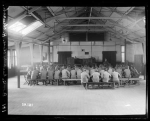 A bookkeeping class at the New Zealand Convalescent Hospital in Hornchurch, England, World War I
