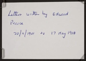Edward and Arthur Edward Pearce - Letters to family