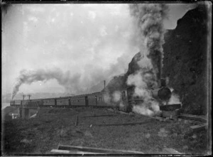 Auckland Express leaving Wellington; class A Locomotive, 1909