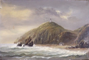 Colborne, C H :[Coastal scene showing lighthouse and hut] 1889