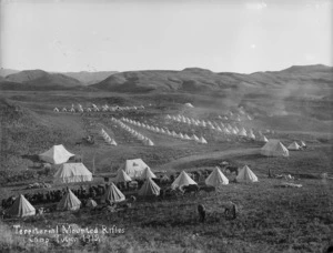 Military camp for the Territorial Mounted Rifles, Tutira, Hawke's Bay