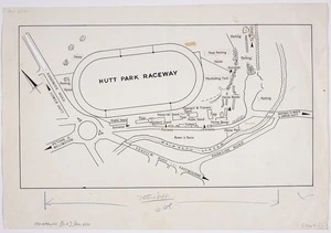[Creator unknown] :[Hutt Park Raceway] [map with ms annotations]. [Undated]