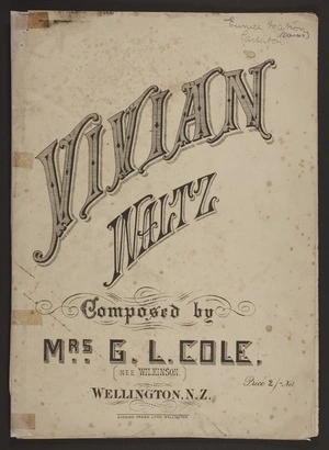 Vivian waltz / composed by Mrs. G.L. Cole (nee Wilkinson).