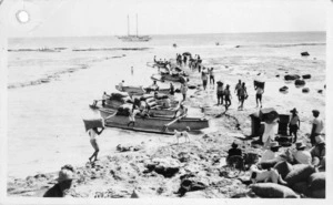 Loading of canoes, Mangaia, Cook Islands