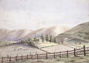[Gilbert, George Channing] 1838-1913 :[Farm, possibly at Wakatu, Nelson / G C Gilbert] [1861 or later]