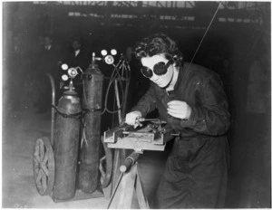 Woman welding