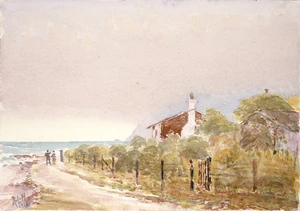 Haylock, Arthur Lagden 1860-1948 :At Plimmerton going towards the Maori Pa, Wellington 1916
