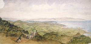 [Brees, Samuel Charles] 1810-1865 :View of Port Nicholson from the range of hills west of the Ohiro Valley [ca 1844]