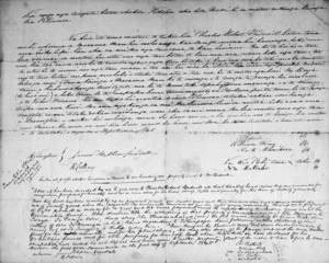 Hand written deed leasing Maramamau, Wairarapa, to C R Bidwill, signed by Wi Kingi, Manihera, Bidwill and others