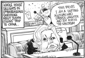 Scott, Thomas, 1947- :Whole house delights in embarrassing questions about Judith Collins' trip to China... 14 March 2014