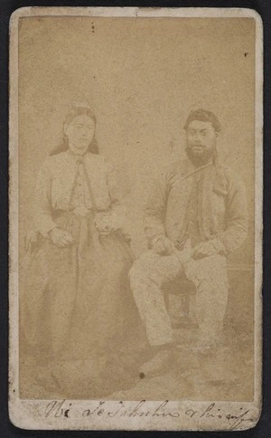 Webster, Hartley (Auckland) fl 1852-1900 :Portrait of Ni Te Tahuhu and his wife
