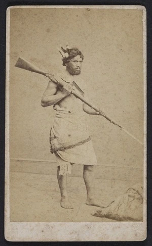 Webster, Hartley (Auckland) fl 1852-1900 :Portrait of unidentified Maori man