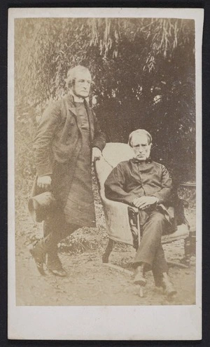 Webster, Hartley (Auckland) fl 1852-1900 :Portrait of Bishop Selwyn and Sir William Martin 1807-1880