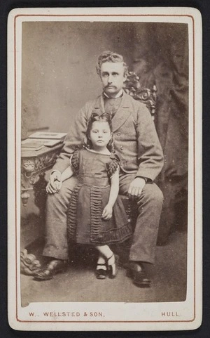 W Wellsted & Son (Hull) fl 1860s-1880s :Portrait of unidentified man and young girl